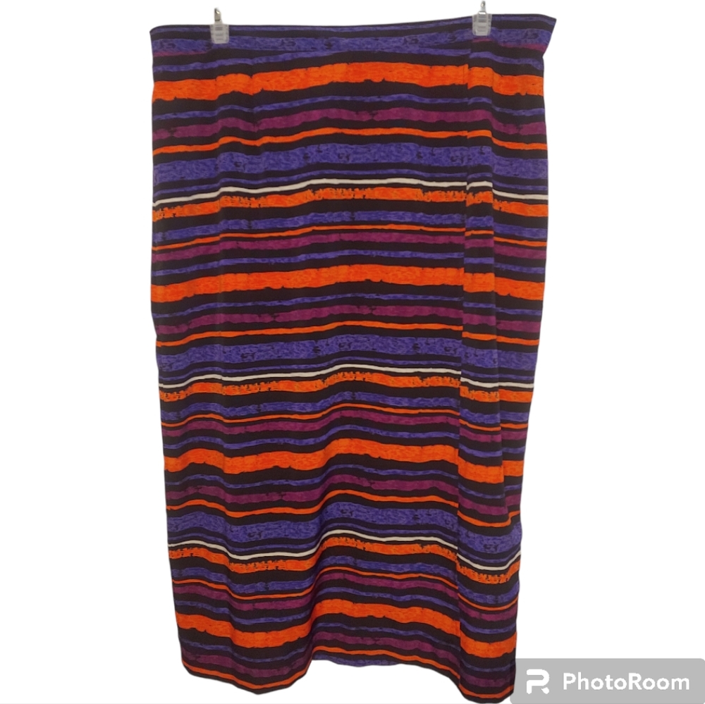 Joan Leslie Woman Wrap Skirt 20W Plus Size multi color